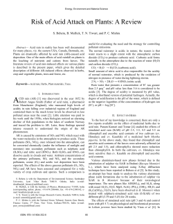 Risk of Acid Attack on Plants: A Review
