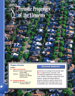 Chapter 8: Periodic Properties of the Elements