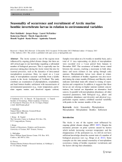 Seasonality of occurrence and recruitment of Arctic marine benthic