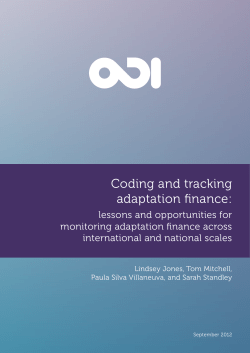 Coding and tracking adaptation finance
