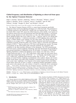 Global frequency and distribution of lightning as