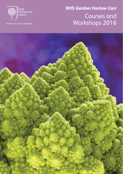 RHS Garden Harlow Carr Courses and Events 2016