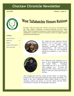 Choctaw Chronicle Newsletter - West Tallahatchie School District