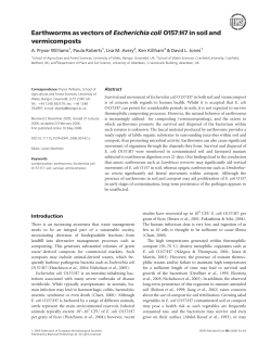 Earthworms as vectors of Escherichia coli O157:H7 in soil and