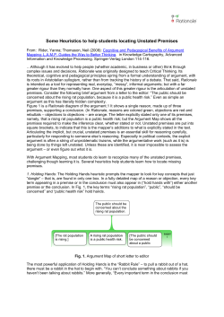 Some Heuristics to help students locating Unstated Premises