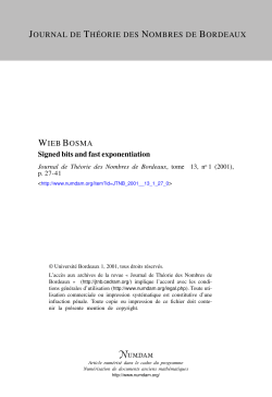 Signed bits and fast exponentiation
