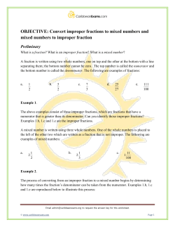 OBJECTIVE: Convert improper fractions to mixed