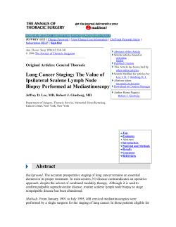 Lung Cancer Staging: The Value of Ipsilateral Scalene Lymph Node