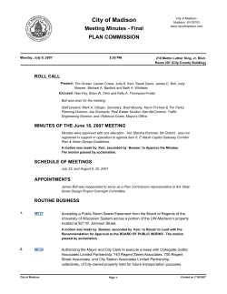 Meeting Minutes - City of Madison