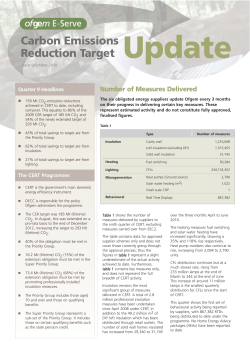 Carbon Emissions Reduction Target Update