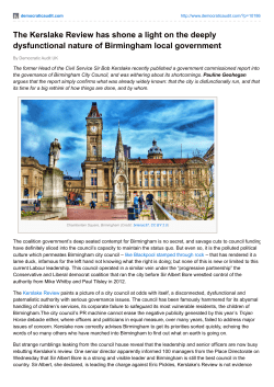 The Kerslake Review has shone a light on the deeply dysfunctional