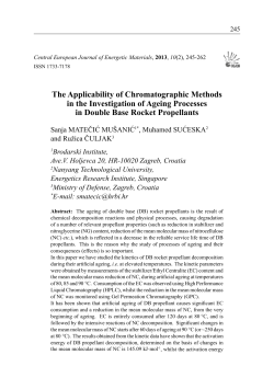 The Applicability of Chromatographic Methods in the Investigation of