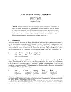 A Direct Analysis of Malagasy Comparatives