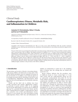 Cardiorespiratory Fitness, Metabolic Risk, and Inflammation in