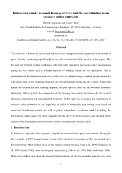 Indonesian smoke aerosols from peat fires and the contribution from