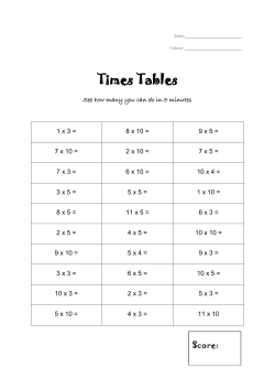 Times Tables - St Peter-in-Thanet C of E Junior School