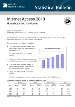 Internet Access 2010 - Office for National Statistics