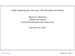 A100&ndash;Exploring the Universe: The Invention of Science Martin D