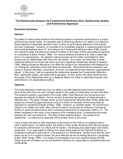 The Relationship between the Fundamental Attribution Bias