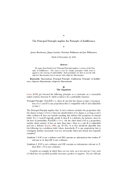 The Principal Principle implies the Principle of Indierence