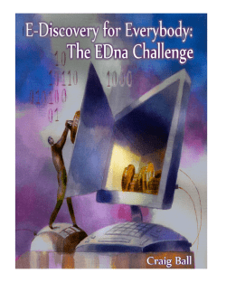 E-Discovery for Everybody: The EDna Challenge