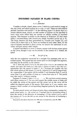 INSCRIBED SQUARES IN PLANE CURVES