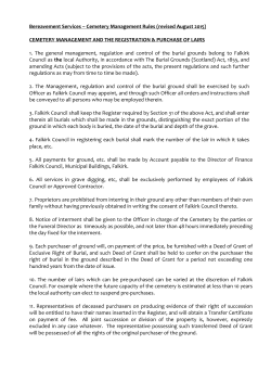 Cemetery management policy