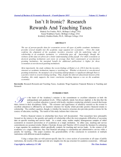 Isn`t It Ironic? Research Rewards And Teaching