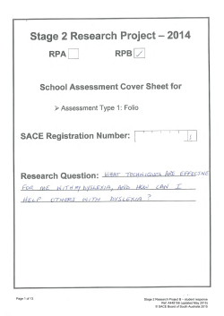 RPB B+ Folio: Dyslexia [PDF 2.2MB]