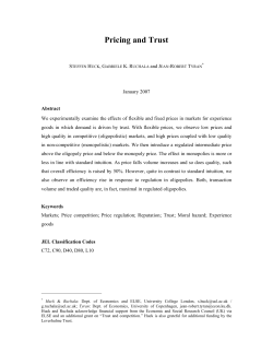 Pricing and Trust