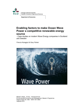 Enabling factors to make Ocean Wave Power a competitive