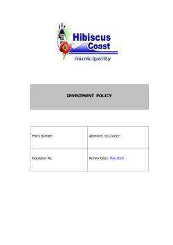 HCM Investment Policy May 2016
