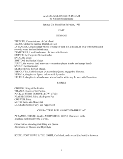 1 A MIDSUMMER NIGHT`S DREAM by William Shakespeare Setting