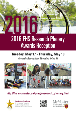 2016 FHS Research Plenary Awards.