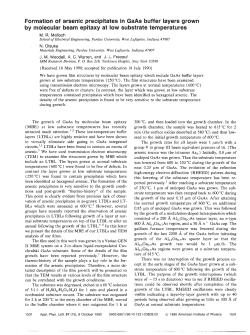 Formation of arsenic precipitates in GaAs buffer layers grown by