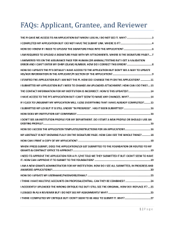 FAQs - Proposal Central