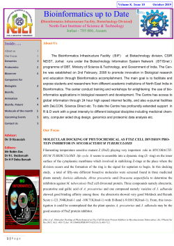 Bioinformatics up to Date - CSIR