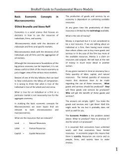 BruReff Guide to Fundamental Macro Models