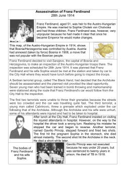 Assassination of Franz Ferdinand - Cambridge College Secondary