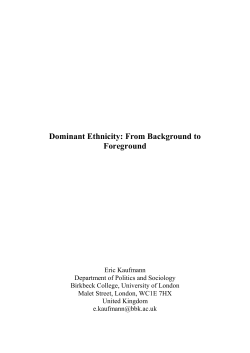 Dominant Ethnicity: From Background to