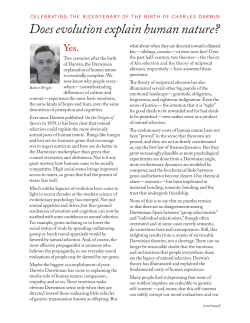 Does evolution explain human nature?