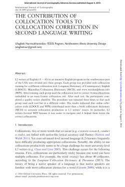 The Contribution of Collocation Tools to Collocation Correction in