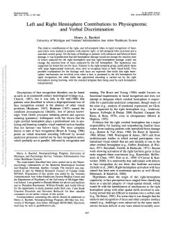 Left and Right Hemisphere Contributions to Physiognomic and