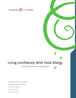 Living Confidently with Food Allergy: A guide for parents and families