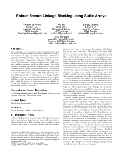 Robust Record Linkage Blocking using Suffix Arrays