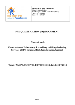 PRE-QUALIFICATION (PQ) - Institute for Plasma Research