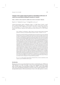 Changes in the spatio-temporal patterns and habitat
