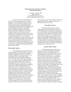 Physiography, Soil, and Native Vegetation of the Northern Plains