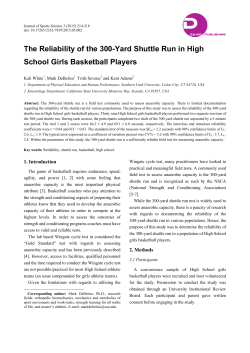 The Reliability of the 300-Yard Shuttle Run in High School Girls