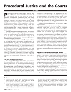 Procedural Justice and the Courts